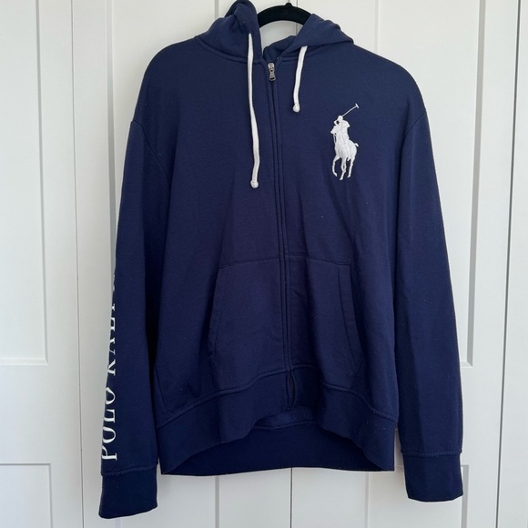 Polo Ralph Lauren Tops - Polo Ralph Lauren Navy Blue Zip-up Sweatshirt